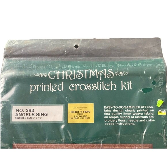 Christmas Printed Crosstitch Kit Needles 'N Hoops   #393 Hark The Angels Sing - Picture 2 of 7
